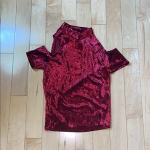 Gaze USA velvet cold shoulder top